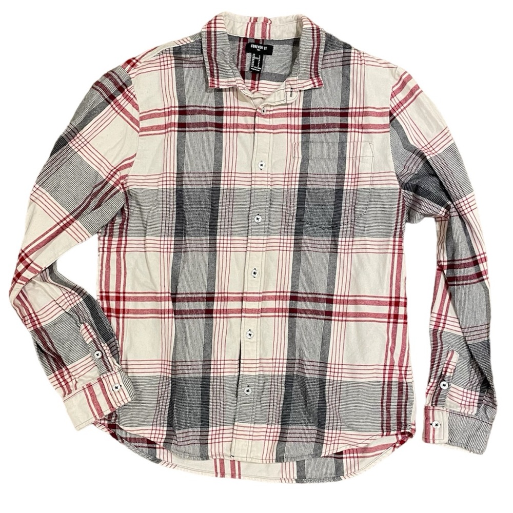 Forever 21 Plaid‎ Flannel Button Down Men’s Large